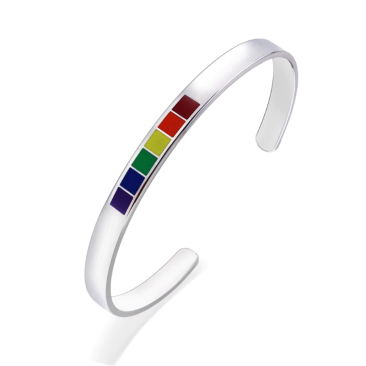 Titanium Steel Rainbow Love Pride Bangle