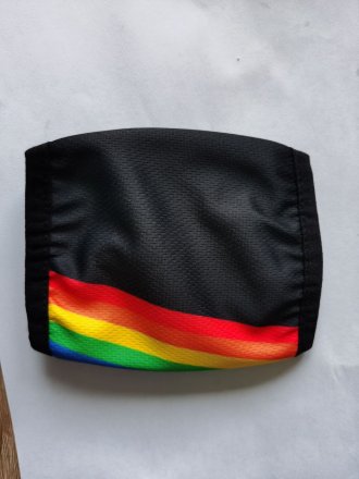 Black Rainbow Striped Face Mask - Limited Quantity Available NOW SHIPPING