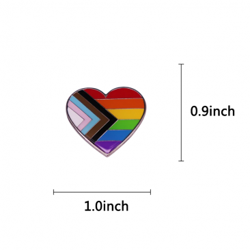 Progress Pride Heart Lapel Pin