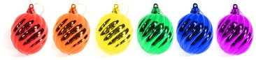 6Pk Rainbow Swirl Ornaments