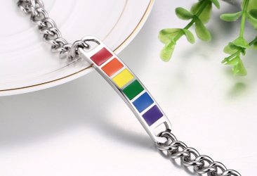Stainless Steel Bracelet Rainbow Bar