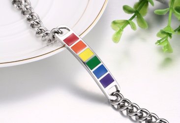 Stainless Steel Bracelet Rainbow Bar