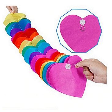 3m Rainbow Heart-Shaped Party Garland Love Tissue Paper Garland