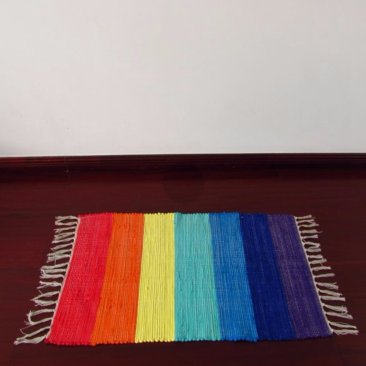 Handmade Rainbow Rug Carpet Handwoven Mat