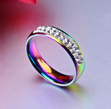 Love Same Love Titanium Steel Rainbow Ring