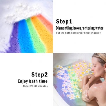 Rainbow Bath Bomb Handmade Essential Oil Moisturizing Bath Salt