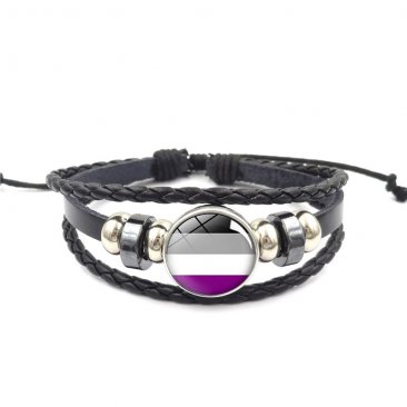 Handmade Weave Black Leather Asexual bracelet