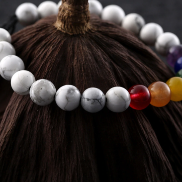 White Volcanic Stone Handmade Rainbow Bracelet