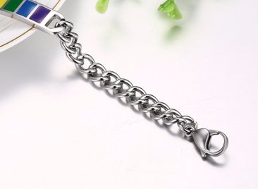 Stainless Steel Bracelet Rainbow Bar