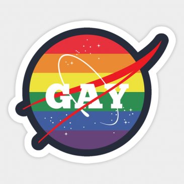 PrideOutlet Gay NASA  4" Inch Bumper Sticker