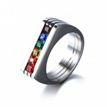 Rainbow Bagues Titanium Stainless Steel Band