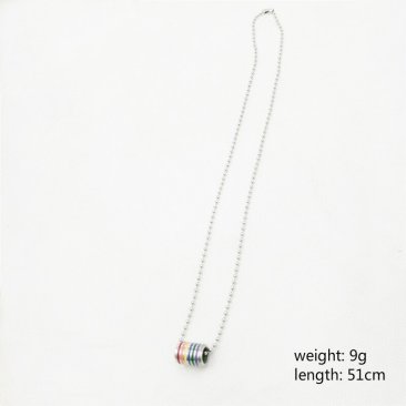 Rainbow Pride Barrel Pendant Necklace