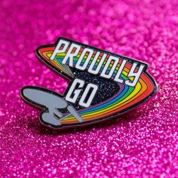 Star Trek Inspired Rainbow "Proudly Go" Lapel Pin