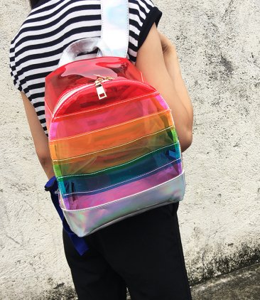 Transparent Rainbow Pride Backpack