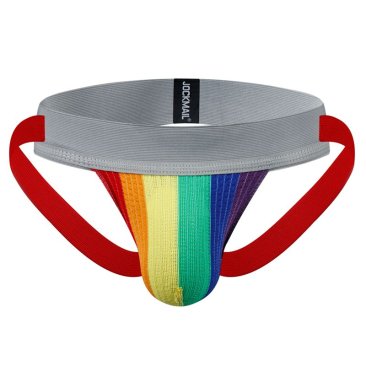 JOCKMAIL Rainbow Pride Athletic Jockstrap (Grey Band)