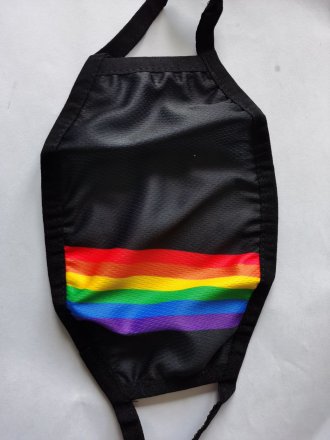 Black Rainbow Striped Face Mask - Limited Quantity Available NOW SHIPPING