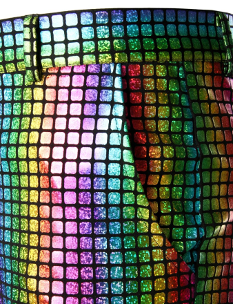 Rainbow Plaid Glitter Mens Pants