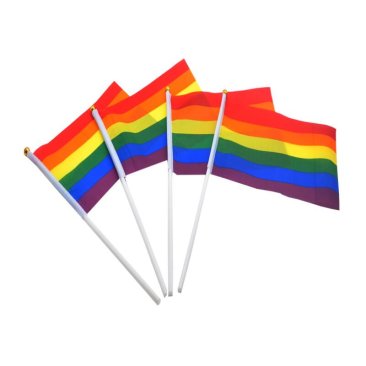 10pk Hand Rainbow Flags 8.5" by 5.5"