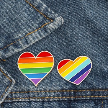 Retro Rainbow Pride Heart Lapel Pin