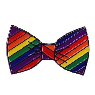 Rainbow Bow Tie LGBTQ Lapel Pin