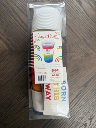 SugarPlum Party "Born This Way" Rainbow To-Go Cup Set – 12 Pack