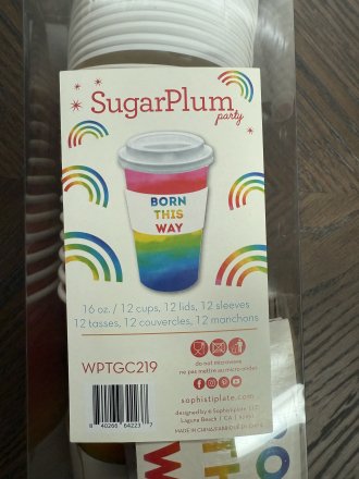 SugarPlum Party "Born This Way" Rainbow To-Go Cup Set – 12 Pack