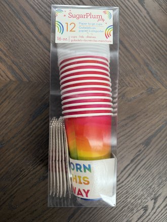 SugarPlum Party "Born This Way" Rainbow To-Go Cup Set – 12 Pack