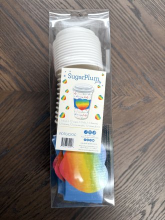 SugarPlum Party "Born This Way Baby" Rainbow To-Go Cup Set – 12 Pack