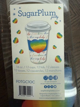 SugarPlum Party "Born This Way Baby" Rainbow To-Go Cup Set – 12 Pack