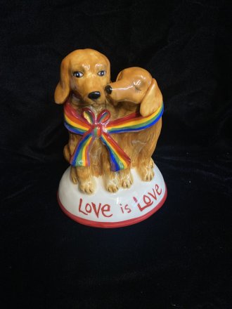 Blue Sky Clayworks LOVE IS LOVE Golden Retriever Figurine