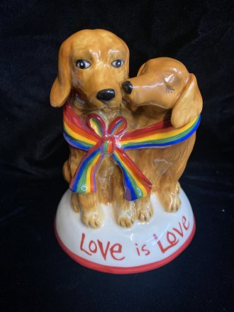 Blue Sky Clayworks LOVE IS LOVE Golden Retriever Figurine