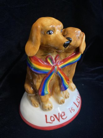 Blue Sky Clayworks LOVE IS LOVE Golden Retriever Figurine