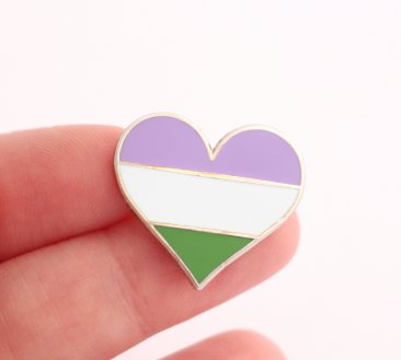 Queer Pride Heart Lapel Pin