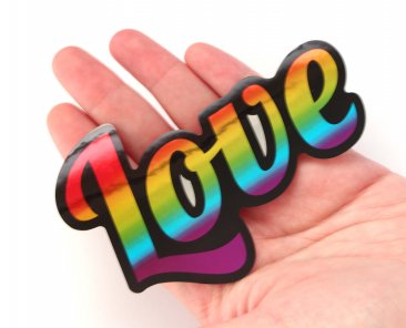 Love Metallic Sticker
