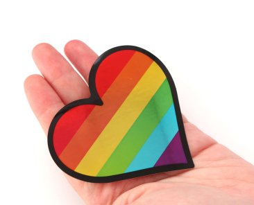 LGBT Rainbow Heart Metallic Sticker