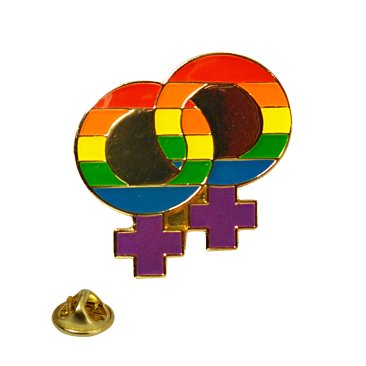 Rainbow Pride Double Female Lapel Pin