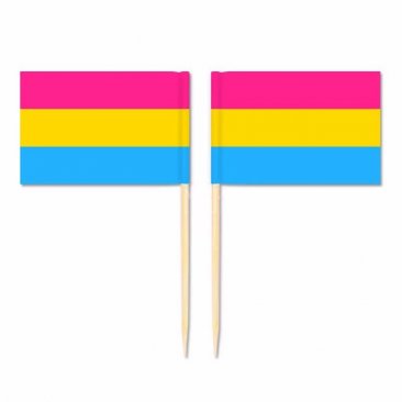 Mini Pansexual Flag Toothpick Flag 50pcs
