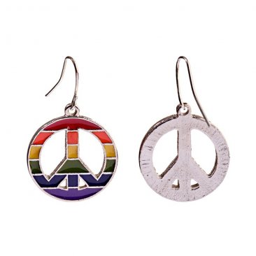 Rainbow Pride Peace Dangle Hanging Earrings
