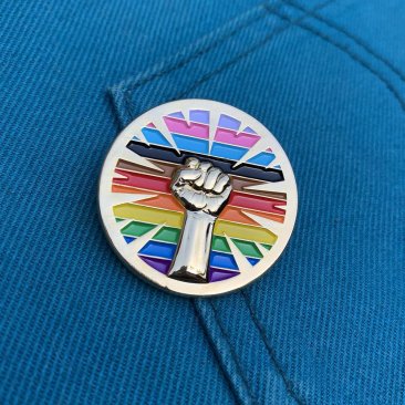Inclusive Pride Resist Fist pin