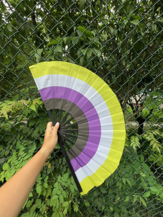 Nonbinary Pride Folding Hand Fan – 25" Wide