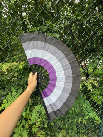 Asexual Pride Folding Hand Fan – 25" Wide