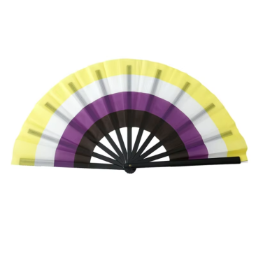Nonbinary Pride Folding Hand Fan – 25" Wide