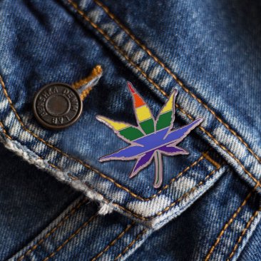 Rainbow Marijuana Leaf Lapel Pin