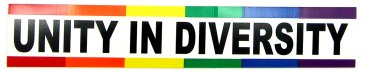 Unity In Diversity Rainbow Pride Bumper Sticker (8" x 1.5")