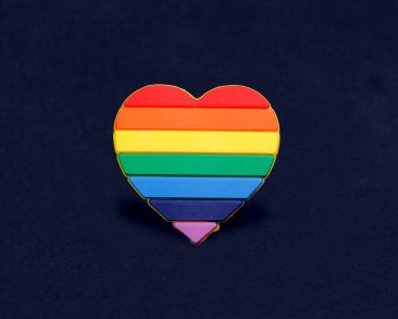 Gay Pride Rainbow Heart Silicone Pin