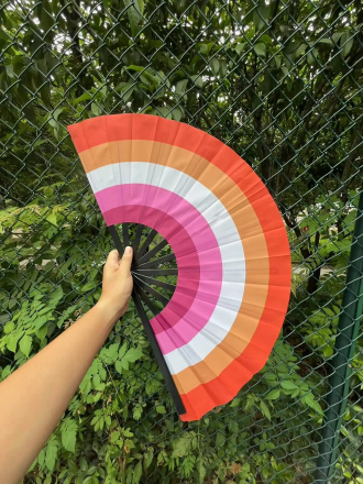 Lesbian Pride Folding Hand Fan – 25" Wide