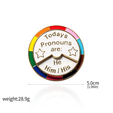 Today's Pronouns Are: Spin Wheel Lapel Pin