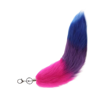 Bisexual Foxtail Faux Fur Keychain 16 Inch