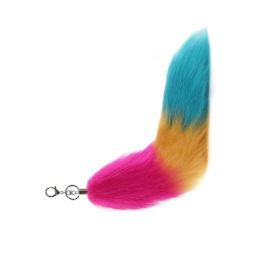 Pansexual Foxtail Faux Fur Keychain 16 Inch