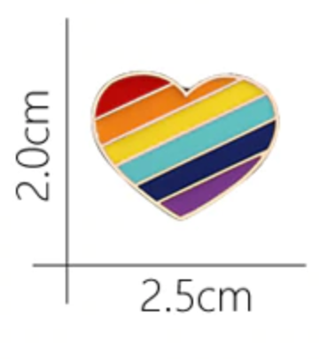Retro Rainbow Heart Lapel Pin